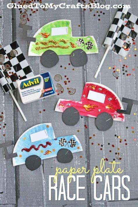 Paper Plate Race Cars Kids Craft Crafts For Kids Summer Preschool