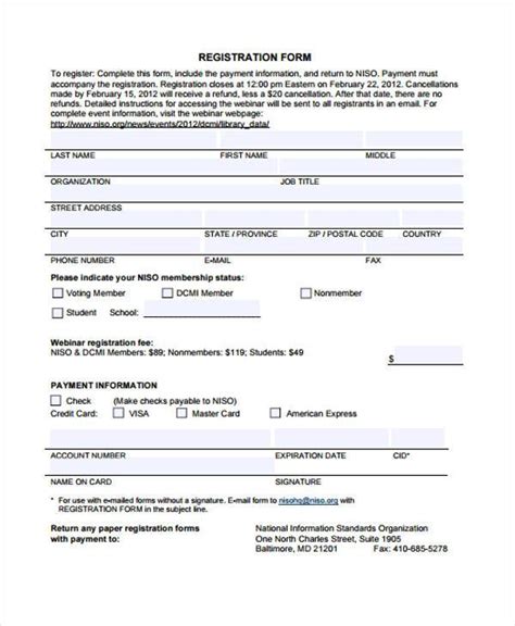 Printable Registration Form Template Charlotte Clergy Coalition Vrogue