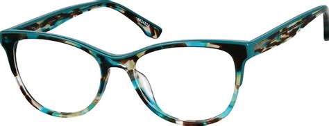 Zenni Womens Cat Eye Prescription Eyeglasses Green Tortoiseshell