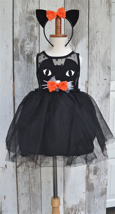 black cat tutu dress halloween costume kitty ears maidenlaneboutique