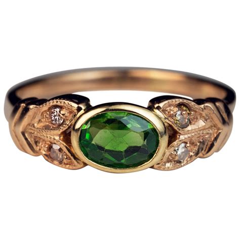 Russian Demantoid Diamond Gold Ring At 1stdibs