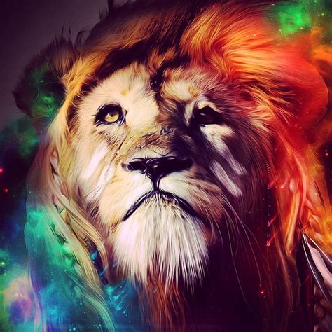 So Cool Colorful Lion Colorful Lion Painting Lion Wallpaper