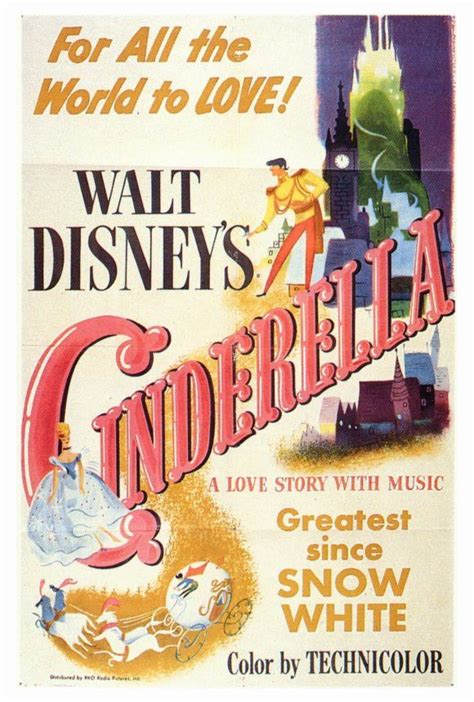 Cinderella 27x40 Movie Poster 1950 Vintage Disney Posters Disney