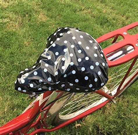 Waterproof Bike Seat Cover Black Polka Dot Handmade