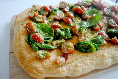 Homemade Pesto Focaccia With Cherry Tomatoes The Spirited Puddle Jumper