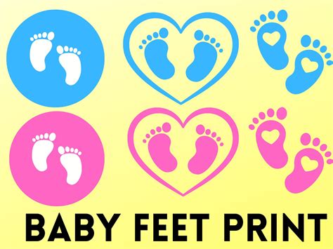 Baby Footprint Baby Feet Svg Cute Feet Print With Heartnewborn Baby