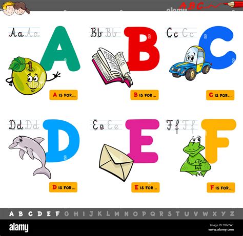 Educational Cartoon Alphabet Letters Stock Photo Alamy