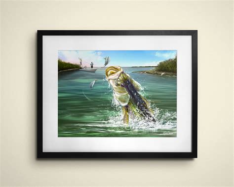 Snook Fishing Art Print From Marine Life Artist Mark Erickson