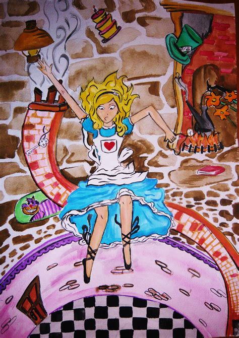 Alice In Wonderland Falling By Cherry Sparks On Deviantart