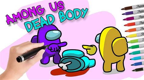 How To Draw Among Us Dead Body Easy Step By Step Dead Crewmate