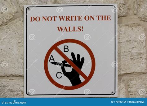 Do Not Write On The Walls Stock Photo Image Of White 173400154