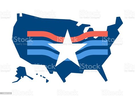 Usa Karte Mit Flagge Stock Vektor Art Und Mehr Bilder Von Amerikanische