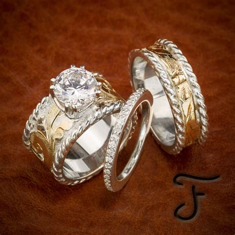 R 10S R 6 And R 7S Western Wedding Rings Vintage Gold Engagement