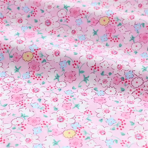 Pink And Green Floral Fabrics Cute Floral Fabrics Cotton Etsy