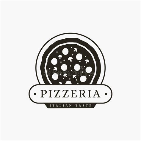 Vintage Elegance Emblem Pizza Logo Vector Template Stock Vector