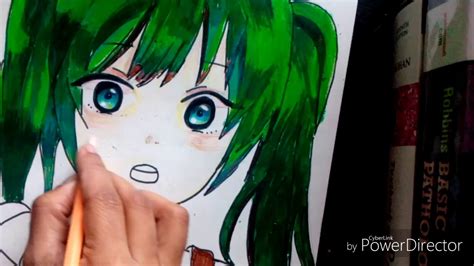 Simple Anime Girl Speed Drawing Pencil Color Youtube
