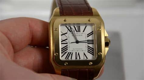 The myriad of diverse reviews on fragrantica prompted me to acquire a 1.6 vintage spray (clear glass. Cartier Santos 100 18k Gold Watch Alligator strap - YouTube