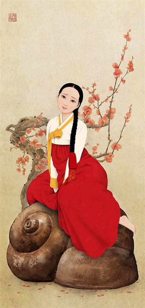 Hanbok Illustration 한복 Hanbok Korean Traditional Clothes Dress