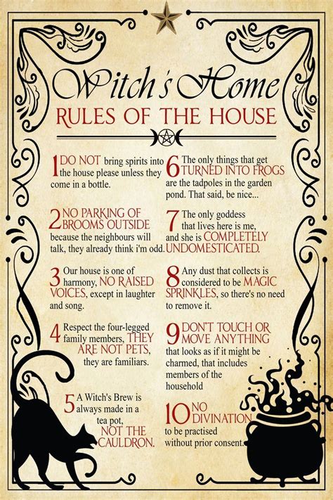 Witchs Home Rules Of The House In 2020 Witch House Witch Real