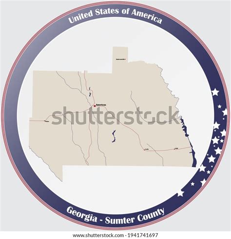 Large Detailed Map Sumter County Georgia Stock Vector Royalty Free