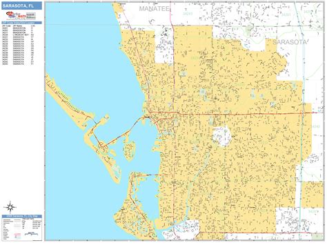 Sarasota Florida Wall Map Basic Style By Marketmaps Mapsales