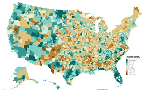 Us Counties Population Change Between 2010 And Maps On The Web