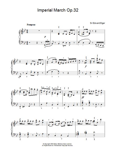 Imperial March Op 32 Sheet Music Edward Elgar Easy Piano