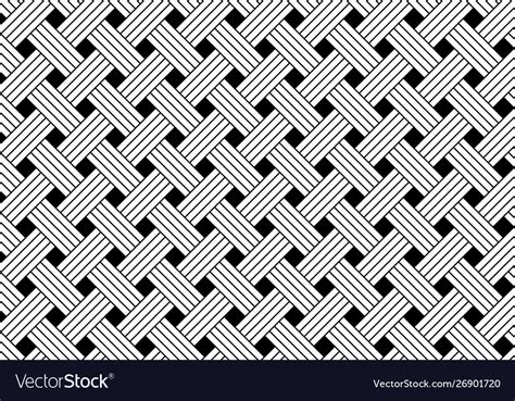 Geometric Seamless Black And White Weave Pattern Vector Image