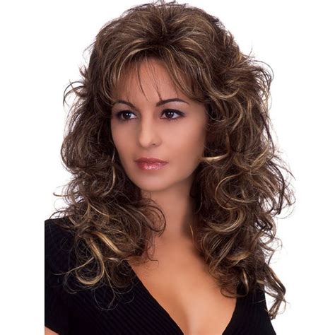 Long Brown Synthetic Wigs Curly 2018 New Fashion Hairstyle 65cm Handmade Heat Resistance