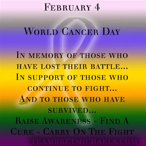 February World Cancer Day Team Bret Michaels