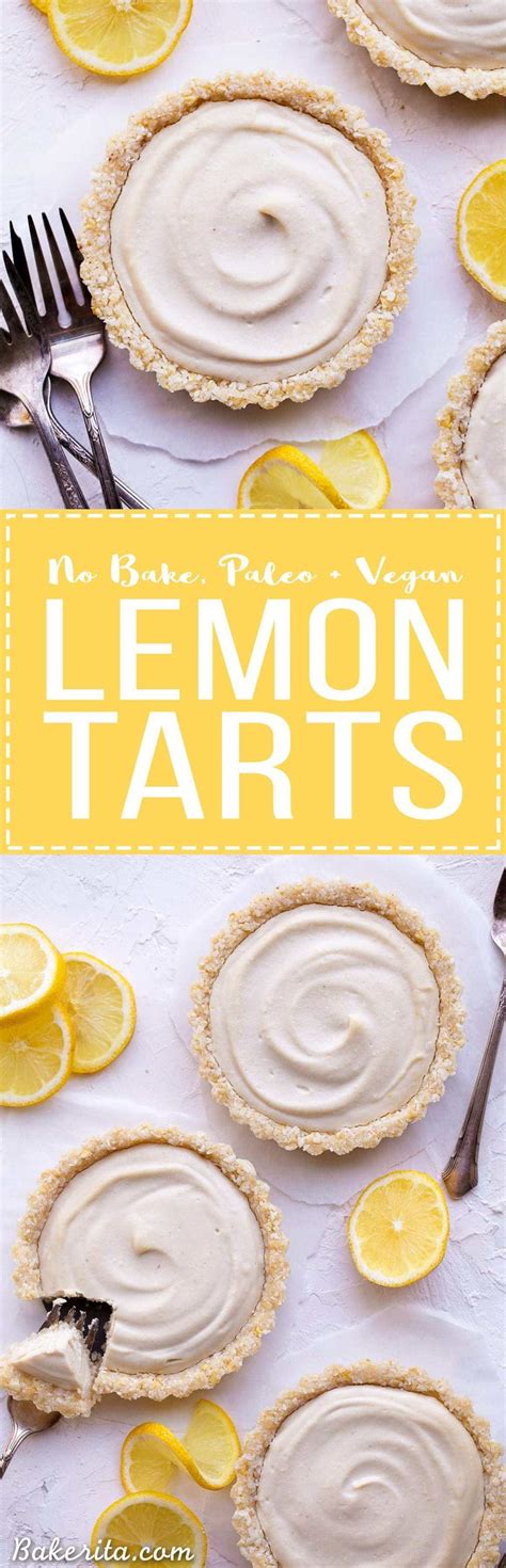 No Bake Lemon Tarts Receta Postres Veganos Postres Vegetarianos Tartas