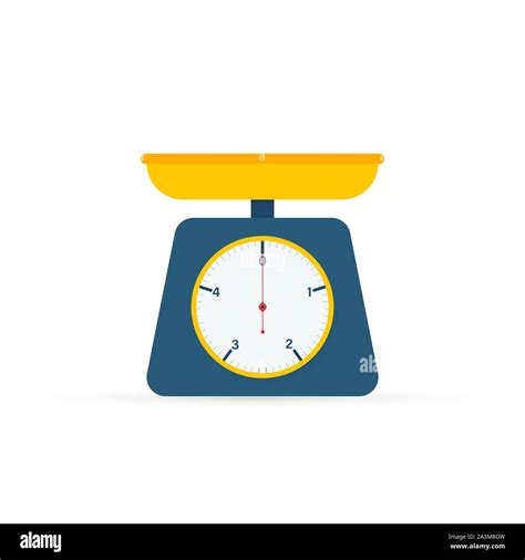Weight Scale On White Background Weighing Scales With Pan And Dial