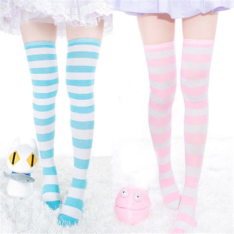 Japanese Kawaii Cosplay Stripes Stockings · Asian Cute Kawaii Clothing · Online Store Powered