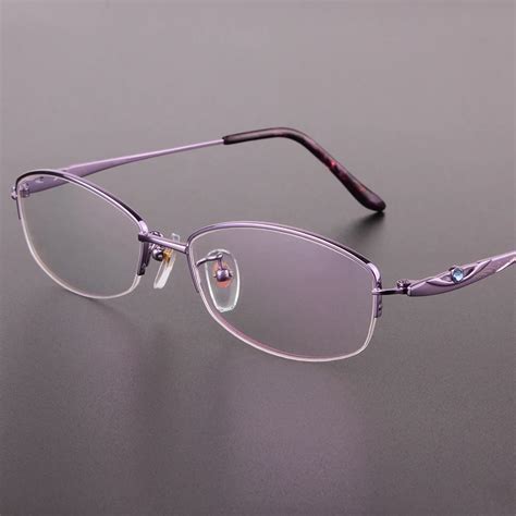Buy The New Fashion Half Rimmed Glasses Frame Pure Titanium Eyeglasses Frame