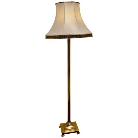 19th Century Polished Brass Telescopic Floor Lamp With