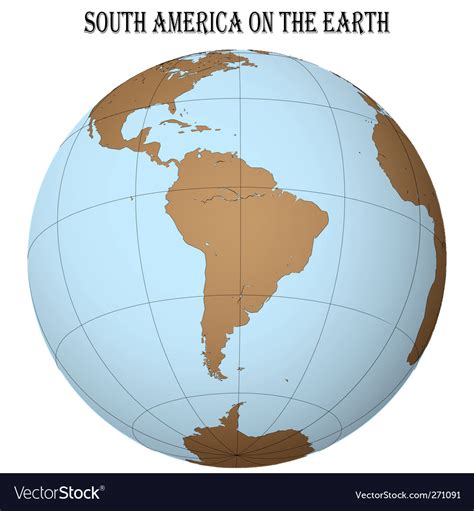 South America Globe Royalty Free Vector Image Vectorstock