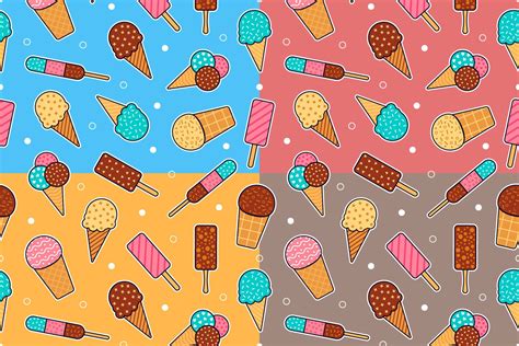 Ice Cream Seamless Pattern Background Graphicsurf Com