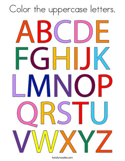 Color The Uppercase Letters Colorïng Page Twïsty Noodle El Alfabeto