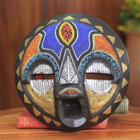 African Bridal Beaded Mask Crafted By Hand Sadaki Novica