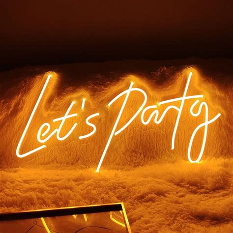 Lets Party Neon Sign Party Decor Led Neon Sign Pool Party Etsy Denmark