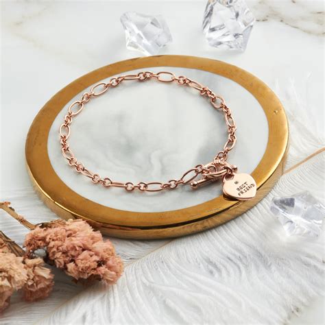 Rose Gold Best Friend Charm Bracelet Created With Swarovski® Crystals
