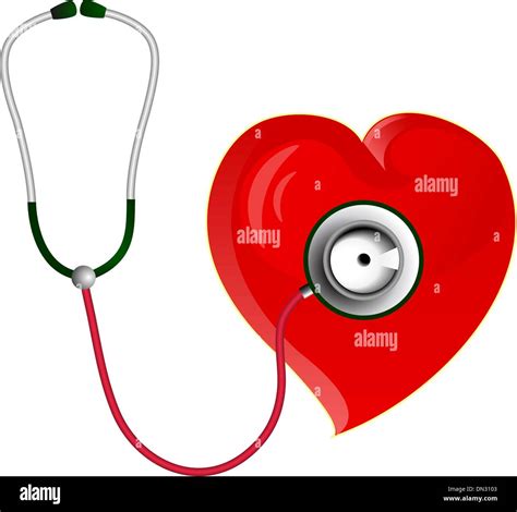 Heart With Stethoscope Stock Vector Images Alamy