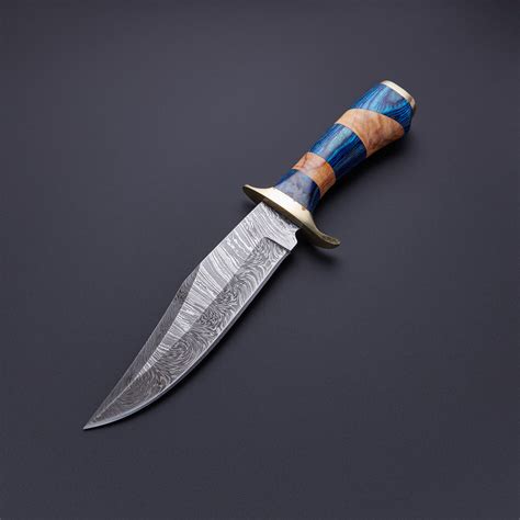 Fixed Blade Damascus Steel Bowie Knife Hb 0414 Rab Cutlery Touch