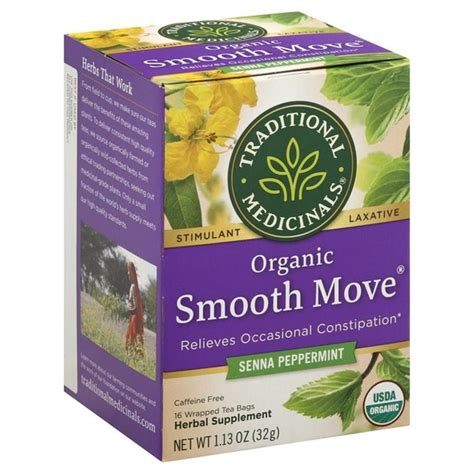 Traditional Medicinals Tea Organic Smooth Move Senna Peppermint 16