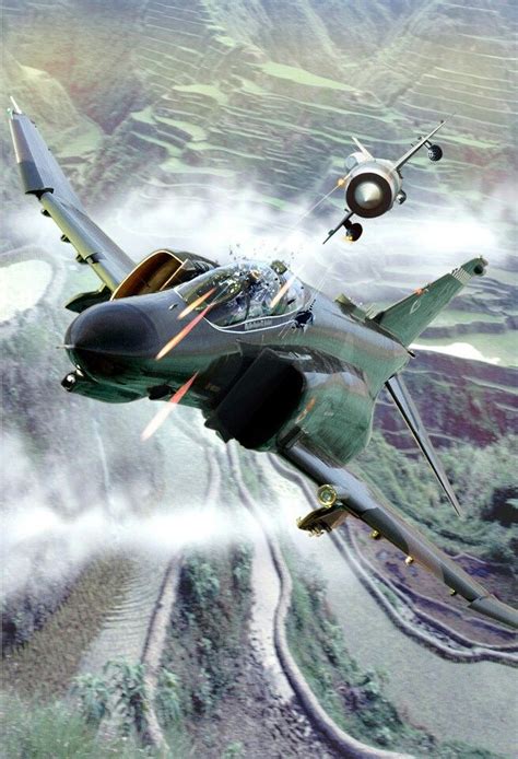 Dogfight Over Vietnam Aircraft Art Fighter Planes Military Airplane