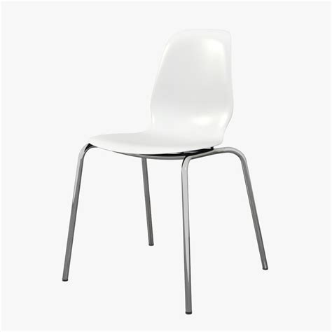 Leifarne chair, white, broringe chrome plated. 3d ikea leifarne chair
