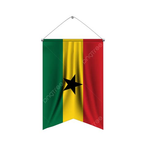 Flag Of Ghana 3d Illustration With Transparent Background Vector Ghana