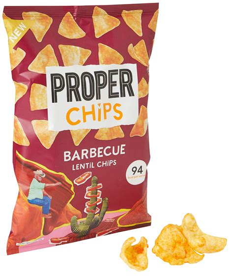 Proper Chips Bbq Lentil Chips 85g Welleasy