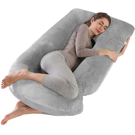 cden pregnancy pillow j shaped full body pillow 57 maternity pillow support for back legs