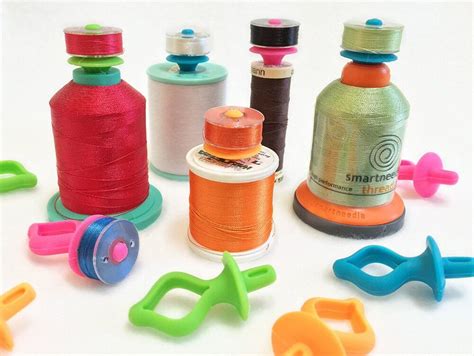 Bobbin Holder 12 Pieces Storage Bobbins On Top Of Thread Spools Color Silicone Thread Clips
